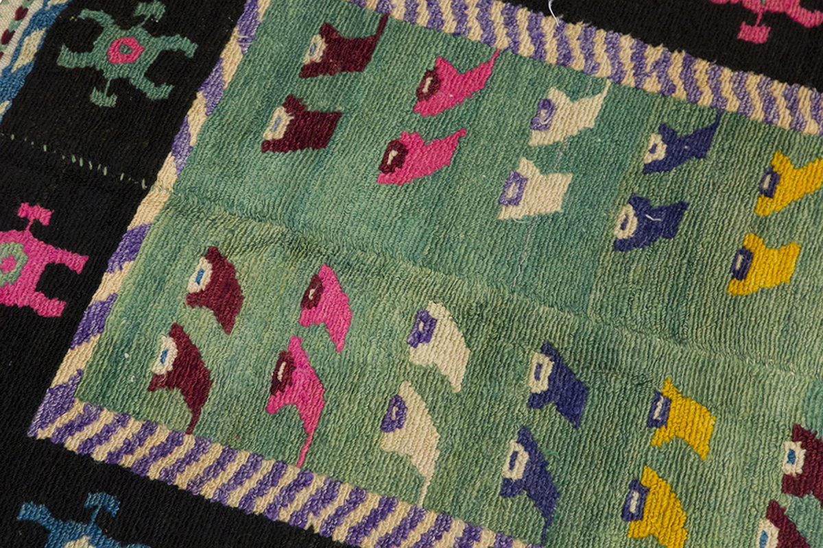 4'1"x5'3" ft Turkish Tulu,Tulu Rug, Karapınar Tulu Rug, Vintage Tulu 124 x 160 cm