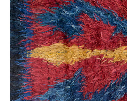 4'3"x5'10" ft Turkish Tulu,Tulu Rug, Karapınar Tulu Rug, Vintage Tulu 129 x 177 cm