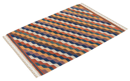 4.4x5.11 feet Kilim,4x6 Kilim Rug,Turkish Kilim Rug,Oushak Kilim,Handwoven Kilim, Handspun Wool Kilim Rug,New Kilim Rug,Natural Color Kilim