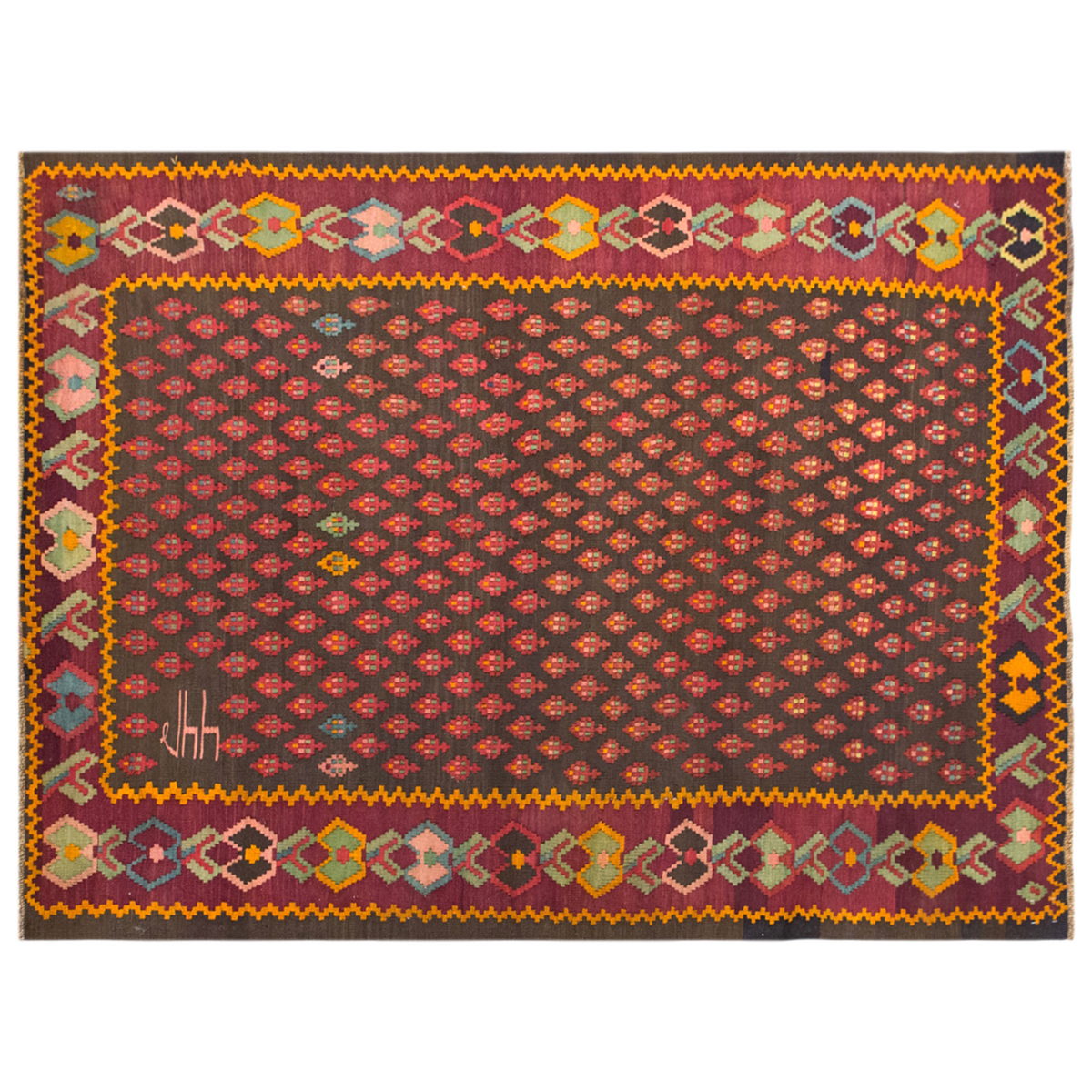 4.8 x 7.1 ft, Vintage Karabagh Kilim, Handwoven Wool