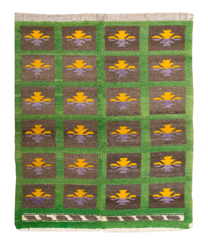 4 x 4 ft Turkish Tulu,Tulu Rug, Karapınar Tulu Rug, Vintage Tulu 116 x 120 cm