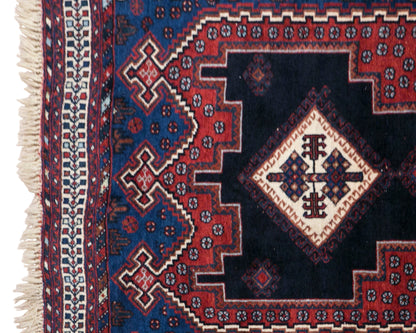 Vintage Turkish Small Rug, 125 x 145 cm / 4.1 x 4.8 feet