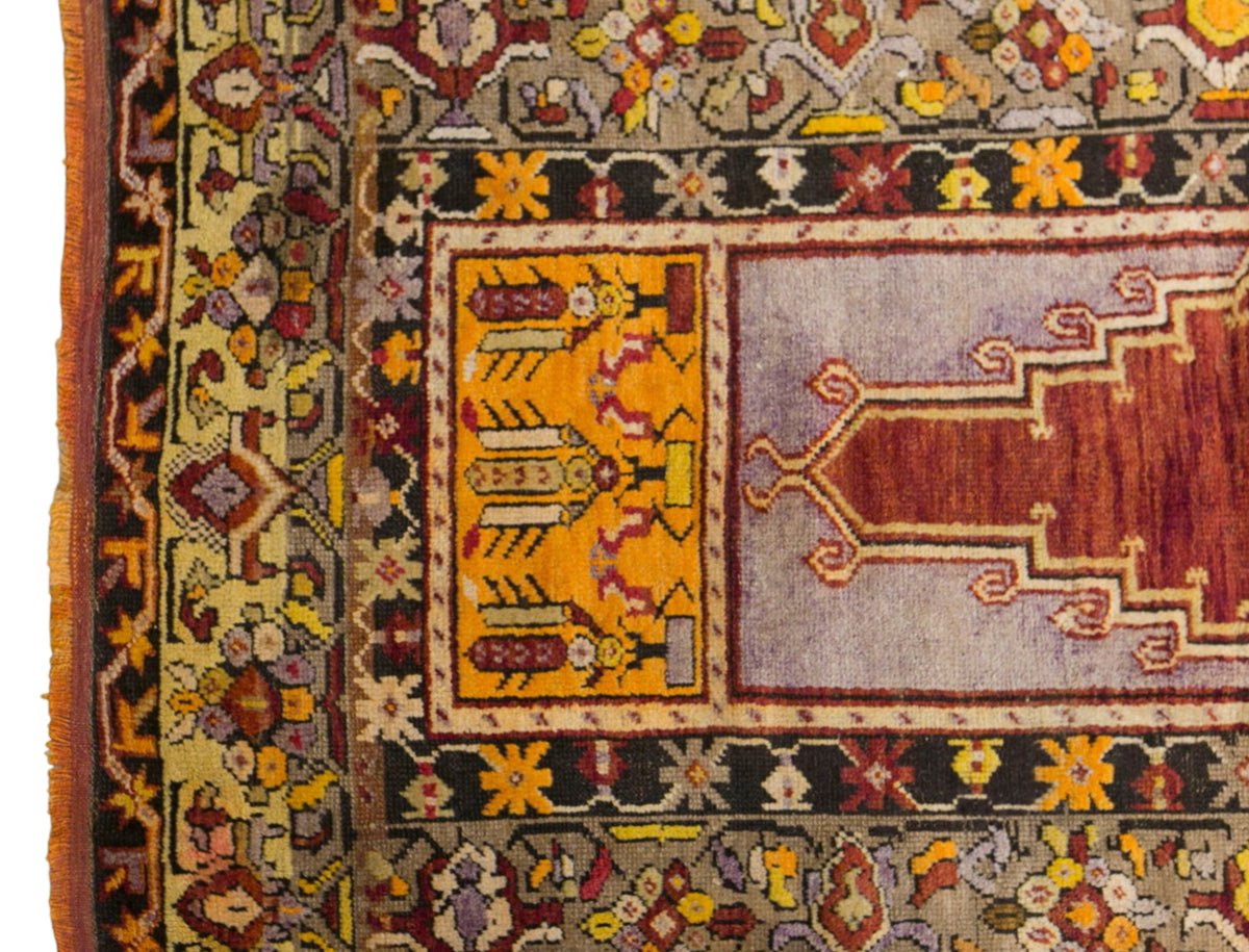 Vintage Konya Prayer Rug, 105 × 165 cm / 3.4 x 5.4 ft Handmade Wool Rug