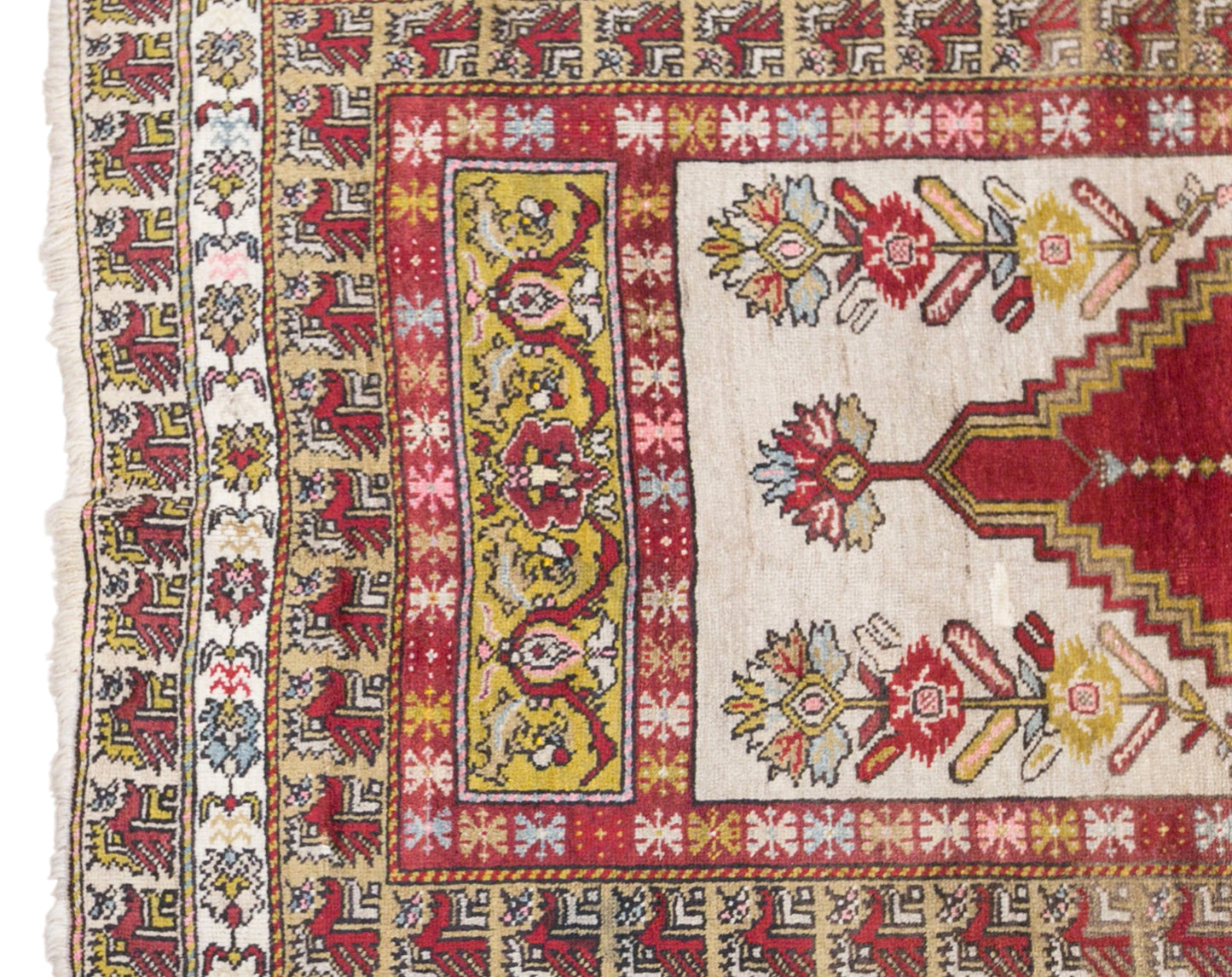 Antique Cappadocia Prayer Rug, 120 × 200 cm / 3.9 x 6.6 ft Handmade Wool Rug