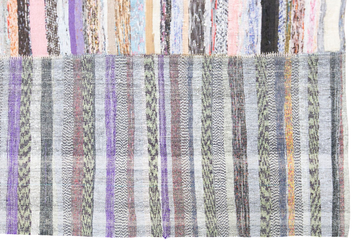 Vintage Turkish Minimal Kilim Rug, 245 × 260 cm / 8 x 8.5 ft Handmade Wool Flatweave Rug