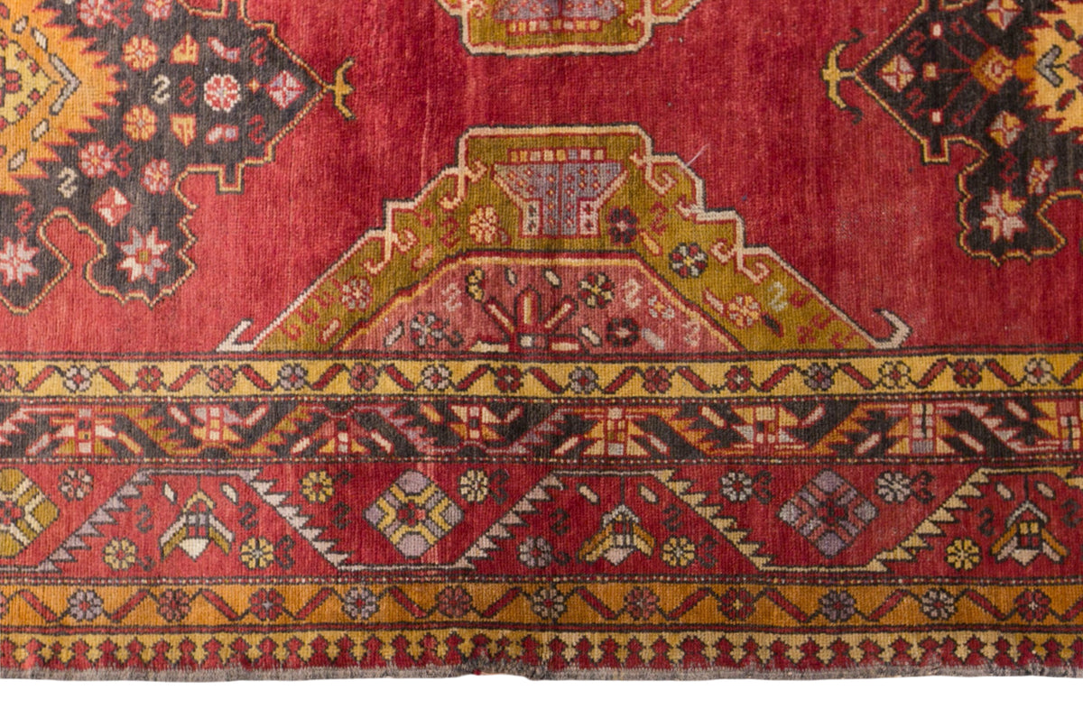 Vintage Konya Derbent Rug, 150 × 320 cm / 4.9 x 10 ft Rug, Handmade Wool Turkish Rug