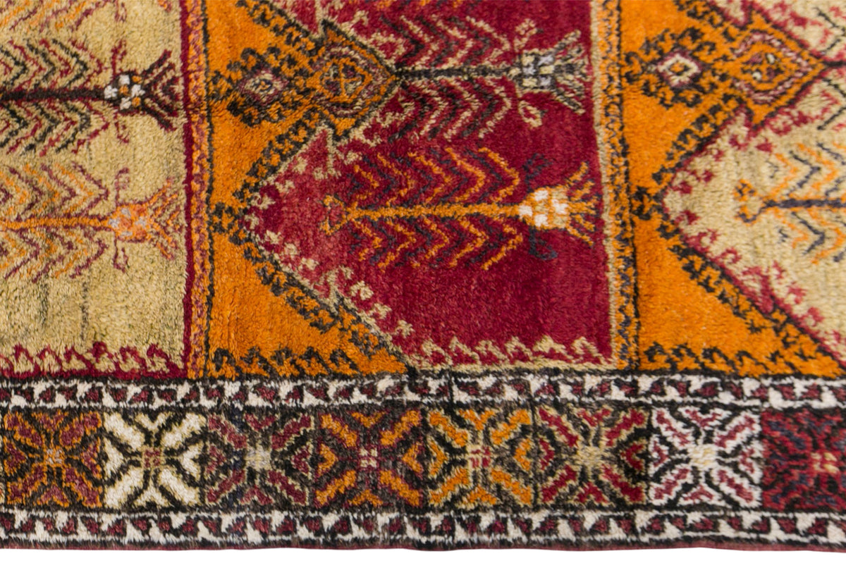 Vintage Konya High Pile Rug, 150 × 375 cm / 4.9 x 12 ft Rug, Handmade Wool Turkish Rug