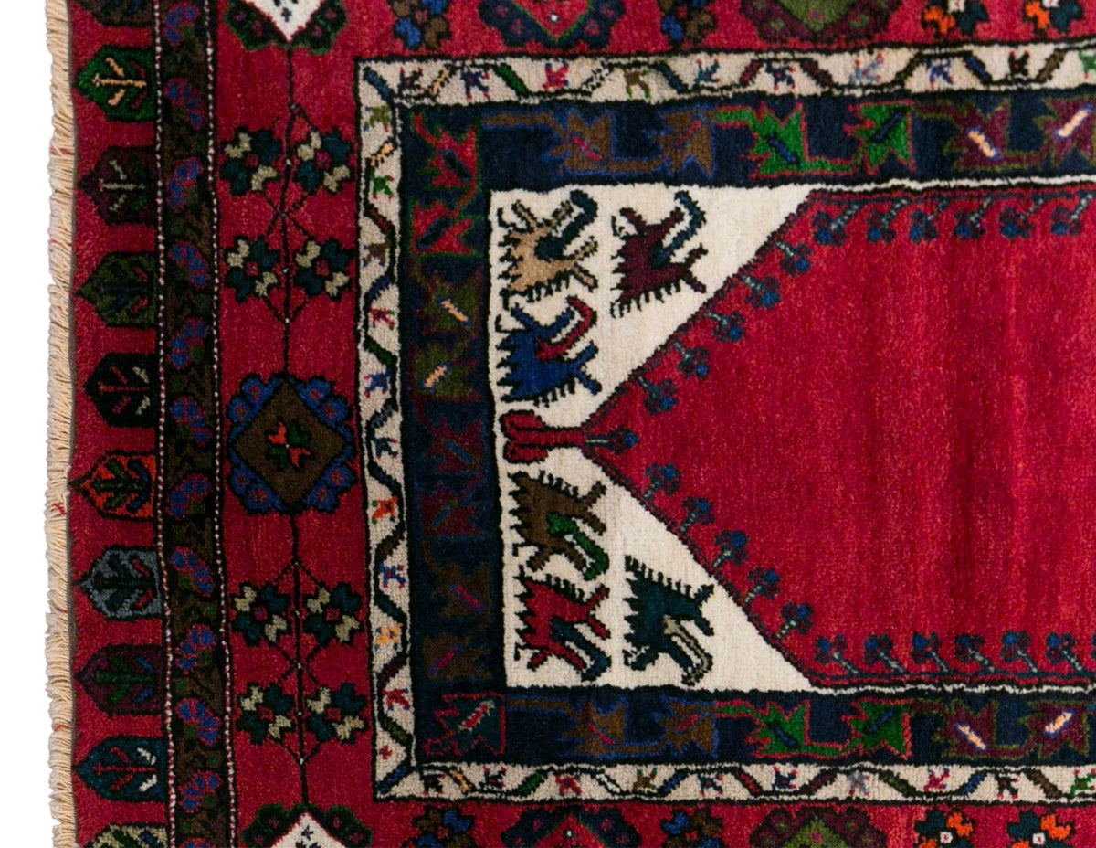 Vintage Konya Prayer Rug, 117 × 200 cm / 3.8 x 6.6 ft Handmade Wool Rug
