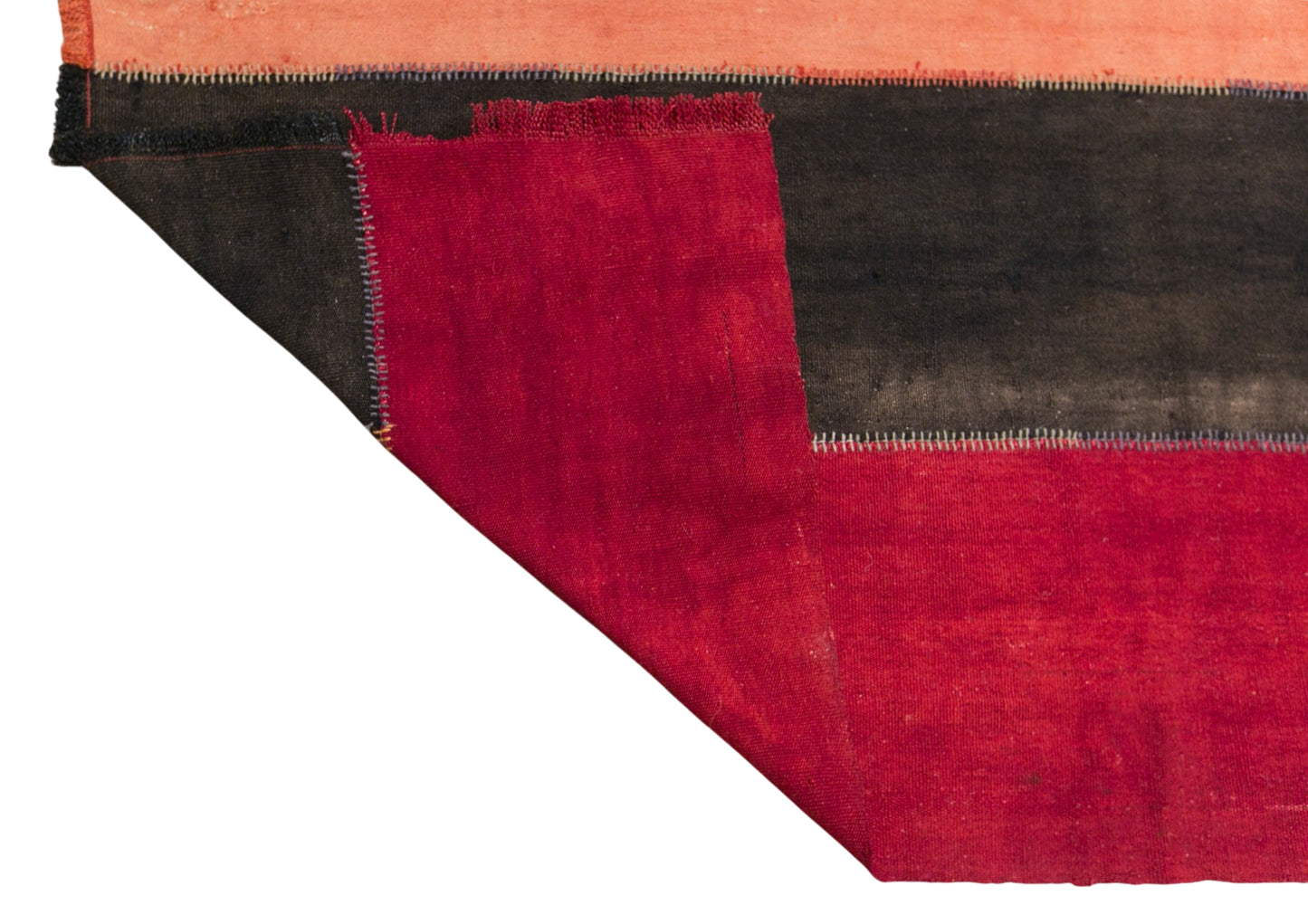 Vintage Turkish Curtain Kilim Rug, 6.7 x 16 ft, 205 x 480 cm, Handwoven Turkish Wool Kilim