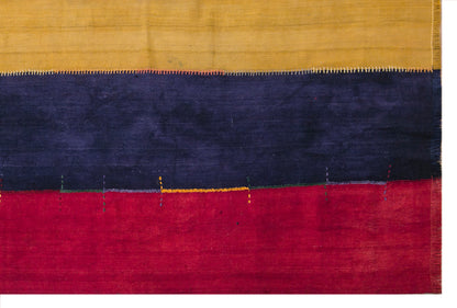 Vintage Turkish Curtain Kilim Rug, 7.4 x 13 ft, 225 x 395 cm, Handwoven Turkish Wool Kilim