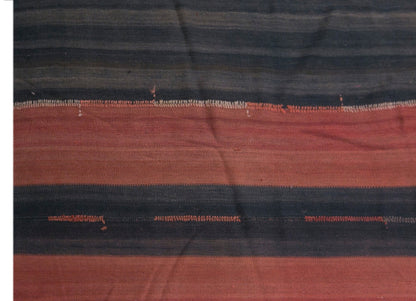 Vintage Turkish Curtain Kilim Rug, 6.4 x 16 ft, 195 x 495 cm, Handwoven Turkish Wool Kilim