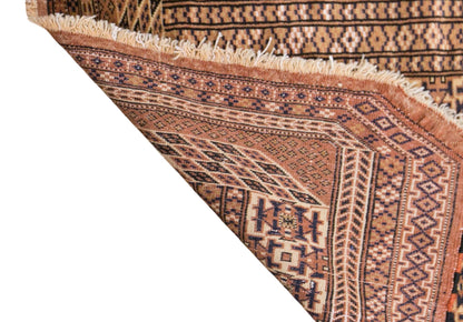 Vintage Turkmen Ersari Rug, 102 x 135 cm / 3.3 x 4.4 ft Handmade Wool Rug