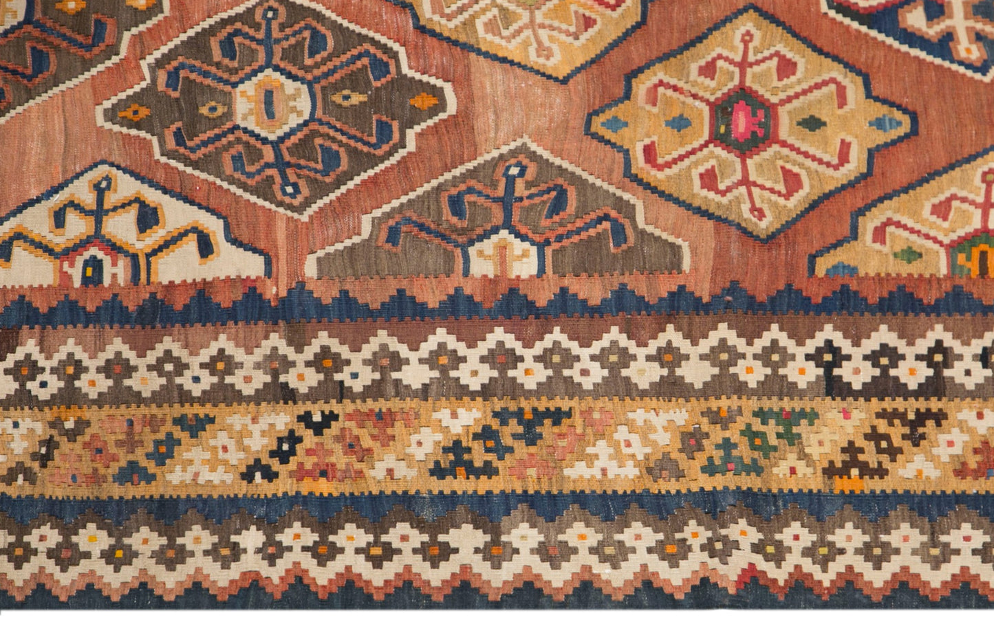 Old Kilim Rug 4.8 x 8.7 feet 145 x 265 cm