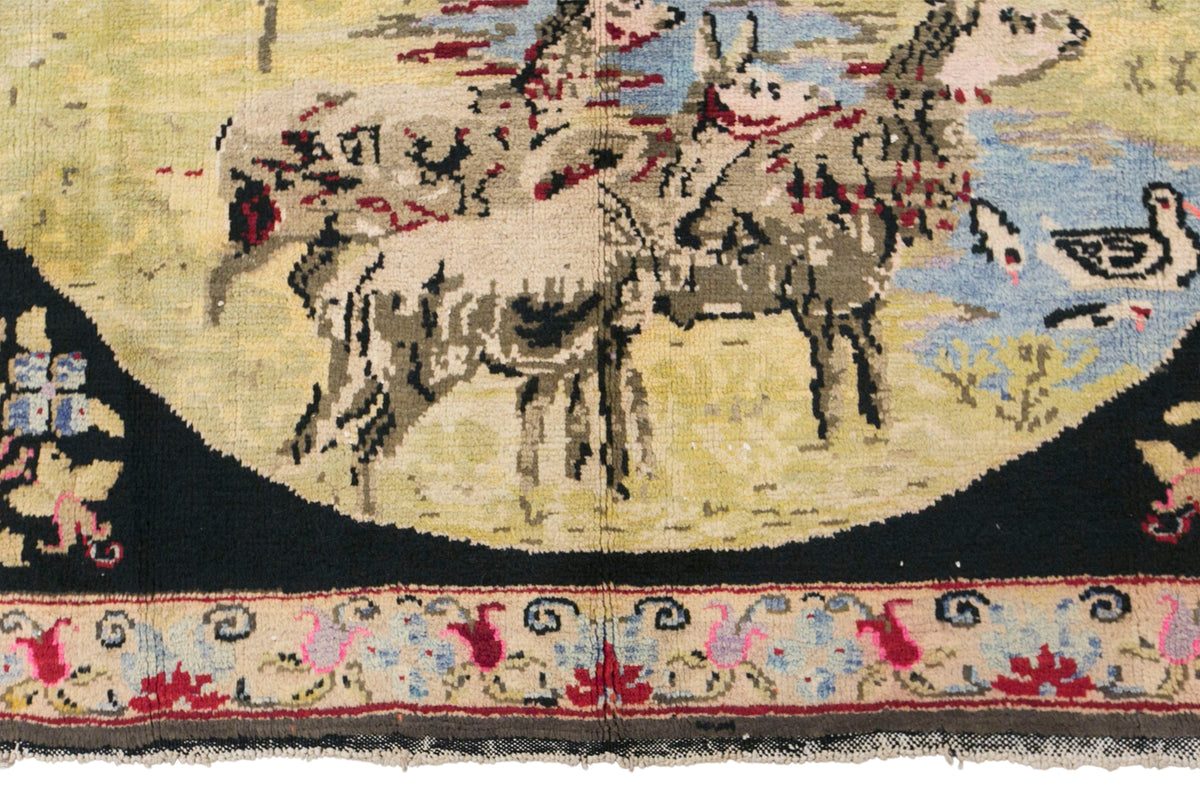 Etsy Title  Vintage Konya Pictorial Rug, 117 × 170 cm / 3.8 x 5.6 ft Handmade Wool Rug