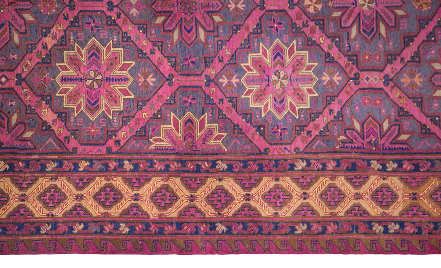 Vintage Turkish Area Rug, 7.4x12.3 ft, 225x375 cm