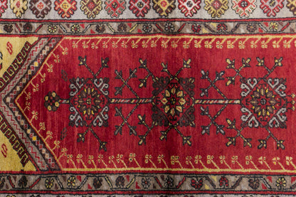 Vintage Konya Prayer Rug, 115 × 200 cm / 3.8 x 6.6 ft Handmade Wool Rug