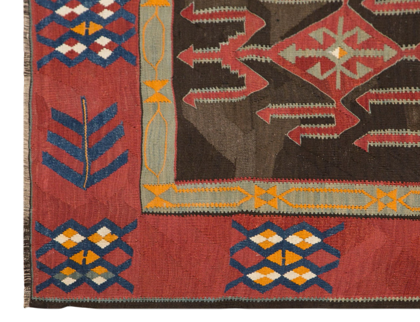 Antique Caucasian Avar Kilim 6.1 x 12.6 feet 187 x 385 cm