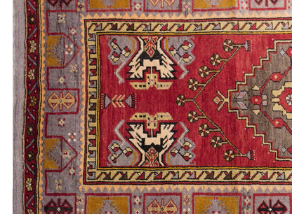Vintage Turkish Runner Rug, 128 × 325 cm / 4.2 x 10.7 ft Rug, Rare Geometric Design