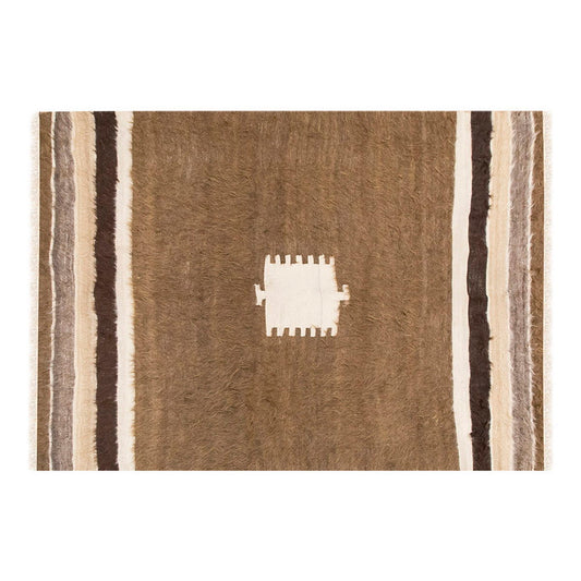 4x5, 3'7 x 5'1 ft, Siirt Blanket Kilim Rug, Siirt Blanket