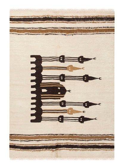 4x6, 4'5 x 6'3 ft, Siirt Blanket Kilim Rug, Siirt Blanket