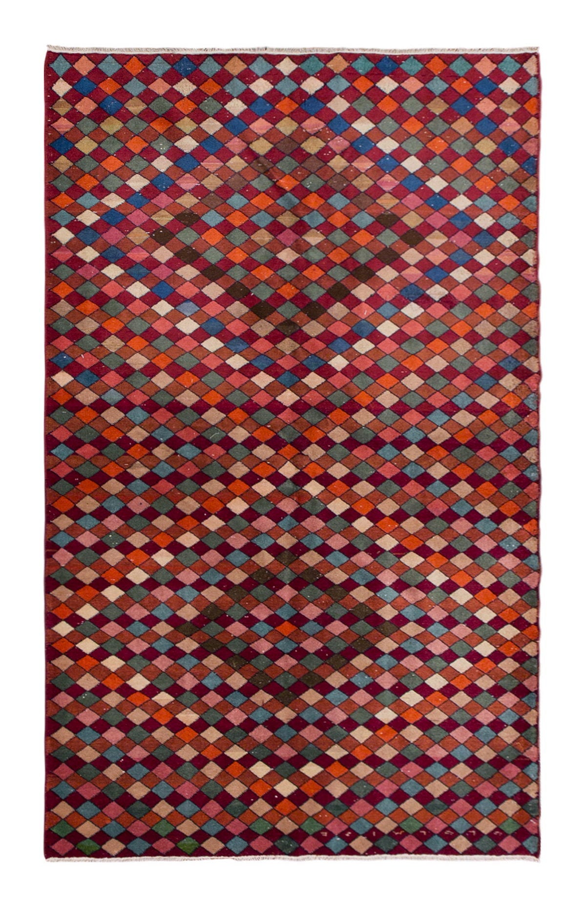 5'0" x 8'10" | 153 x 270 cm, Handwoven Boho Nomadic Rug, 1960s Wool on Wool