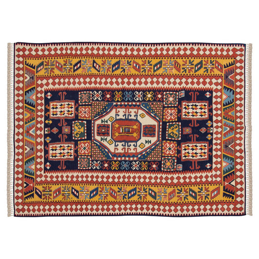 5.3x7.1 feet Kilim,5x7 Kilim Rug,Turkish Kilim Rug,Oushak Kilim,Handwoven Kilim, Handspun Wool Kilim Rug,New Kilim Rug,Natural Color Kilim