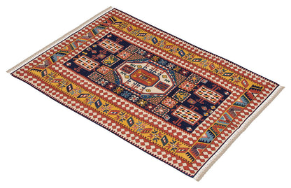 5.3x7.1 feet Kilim,5x7 Kilim Rug,Turkish Kilim Rug,Oushak Kilim,Handwoven Kilim, Handspun Wool Kilim Rug,New Kilim Rug,Natural Color Kilim