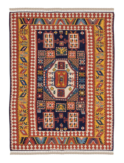 5.3x7.1 feet Kilim,5x7 Kilim Rug,Turkish Kilim Rug,Oushak Kilim,Handwoven Kilim, Handspun Wool Kilim Rug,New Kilim Rug,Natural Color Kilim