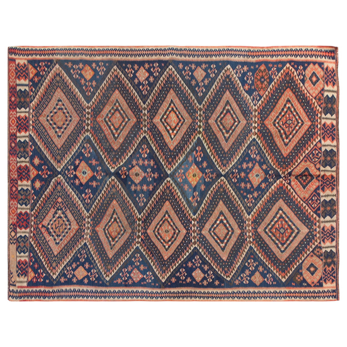 5.6 x 7.9 ft Kilim, Antique Kurdish Kilim