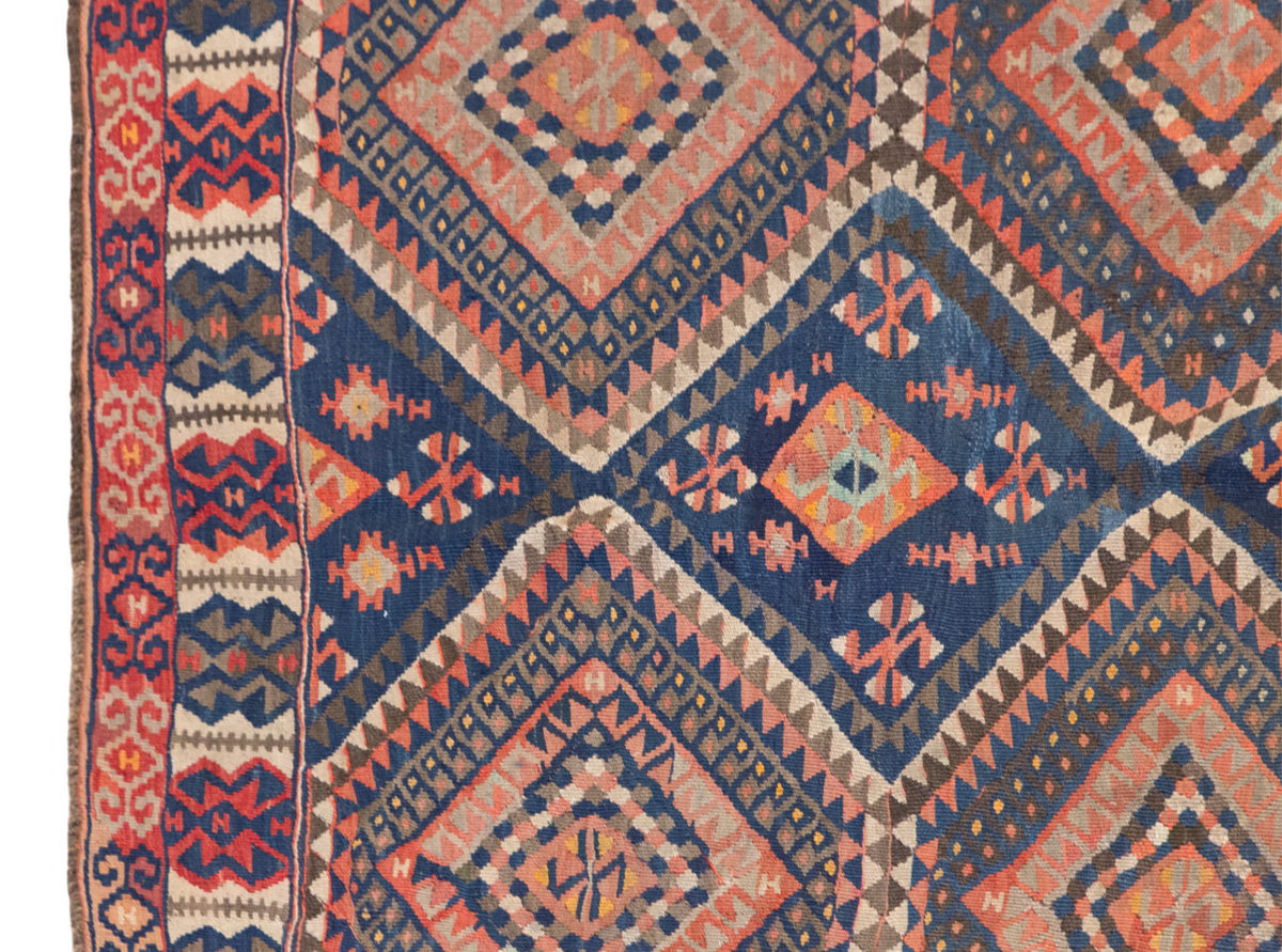 5.6 x 7.9 ft Kilim, Antique Kurdish Kilim