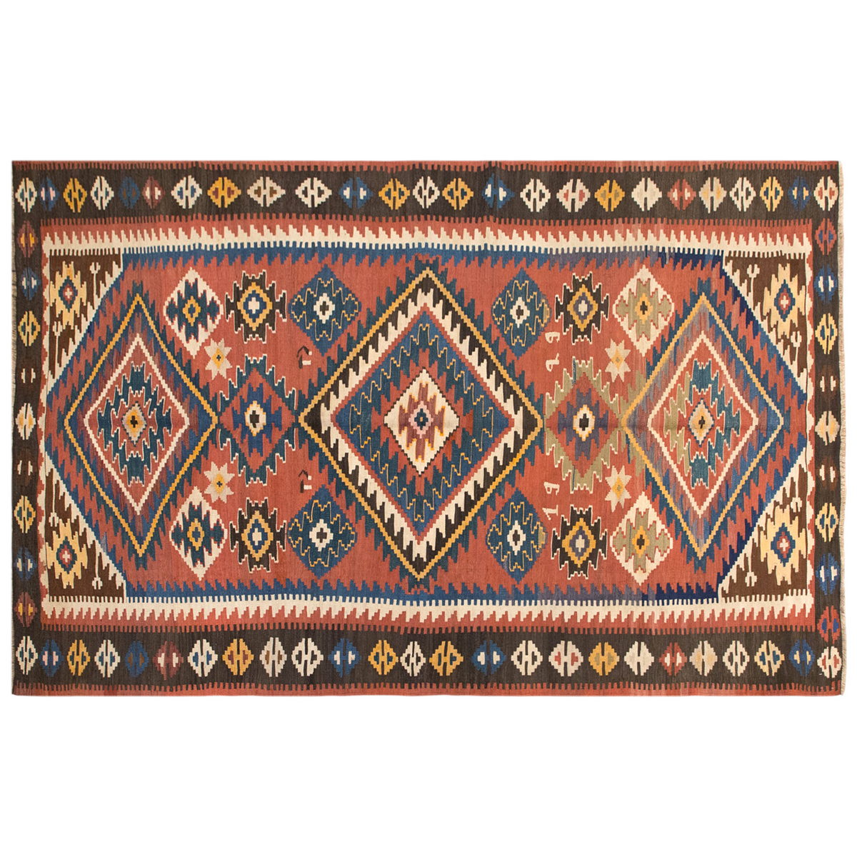 5 x 9.7 ft Kilim, Vintage Caucasian Kilim, Kazak Azerbaijan