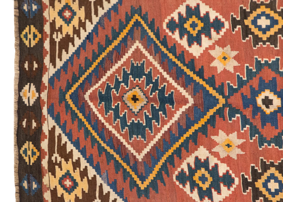5 x 9.7 ft Kilim, Vintage Caucasian Kilim, Kazak Azerbaijan