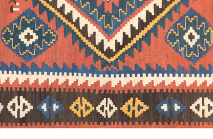 5 x 9.7 ft Kilim, Vintage Caucasian Kilim, Kazak Azerbaijan