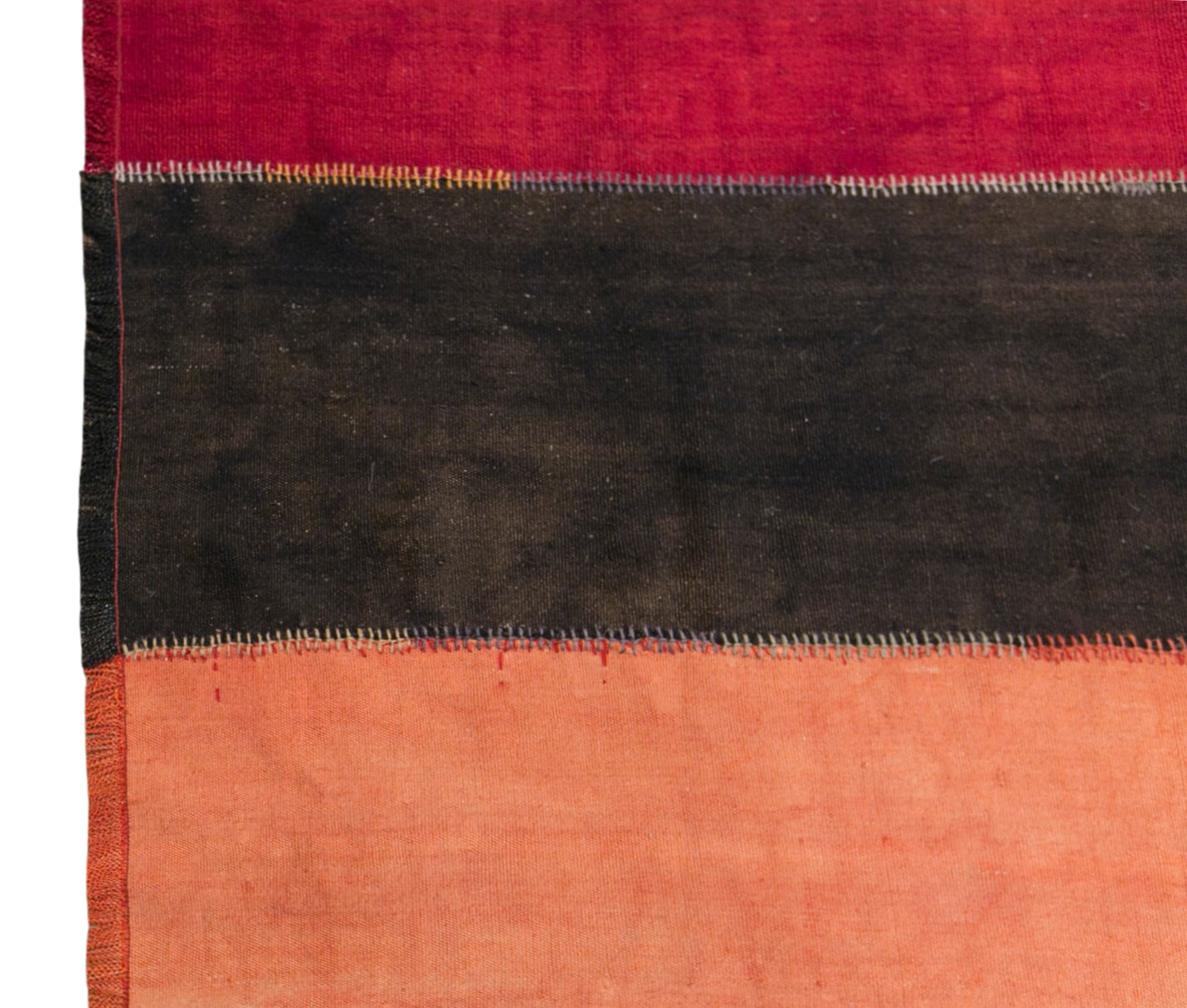 Vintage Turkish Curtain Kilim Rug, 6.7 x 16 ft, 205 x 480 cm, Handwoven Turkish Wool Kilim