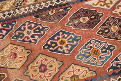 Old Kilim Rug 4.8 x 8.7 feet 145 x 265 cm