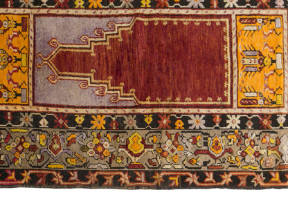 Vintage Konya Prayer Rug, 105 × 165 cm / 3.4 x 5.4 ft Handmade Wool Rug