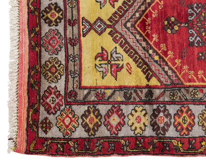 Vintage Konya Prayer Rug, 115 × 200 cm / 3.8 x 6.6 ft Handmade Wool Rug