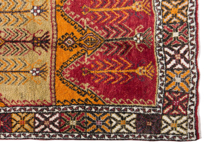 Vintage Konya High Pile Rug, 150 × 375 cm / 4.9 x 12 ft Rug, Handmade Wool Turkish Rug