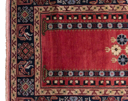 Vintage Konya Prayer Rug, 120 × 200 cm / 3.9 x 6.6 ft Handmade Wool Rug