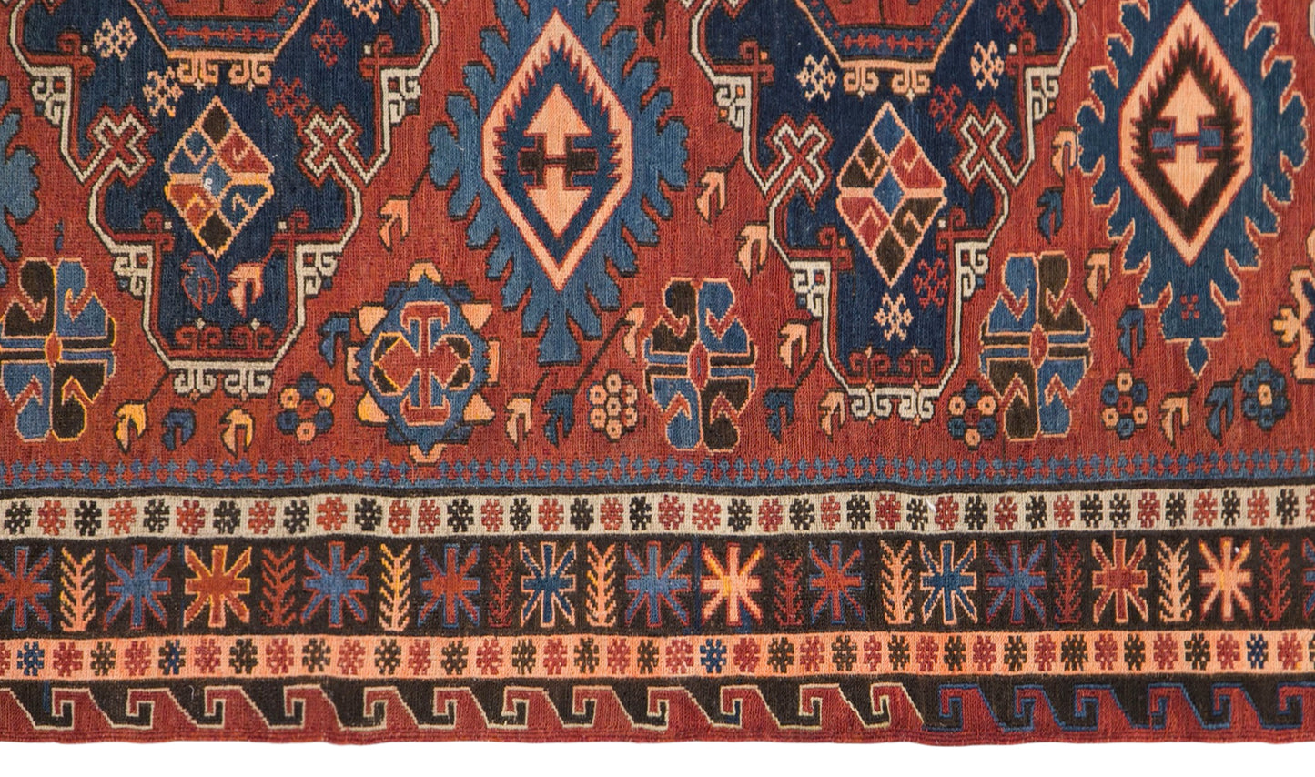 Vintage Turkish Area Rug, 4.4x5.7 ft, 135x175 cm