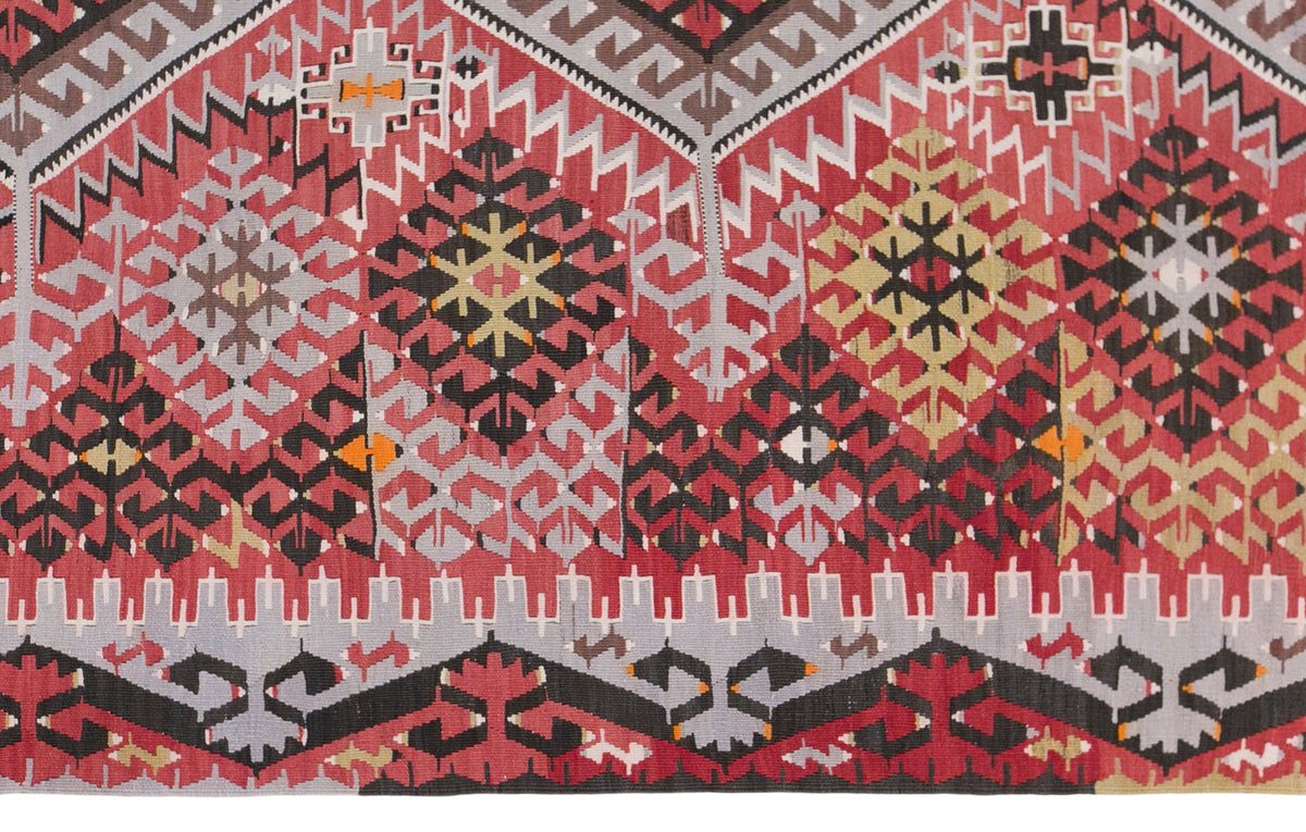 Vintage Oushak Kilim, 190 x 360 cm / 6.2 x 12 feet