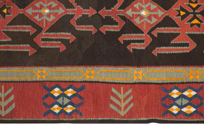Antique Caucasian Avar Kilim 6.1 x 12.6 feet 187 x 385 cm