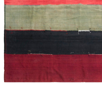 Vintage Turkish Curtain Kilim Rug, 9.7 x 13 ft, 296 x 400 cm, Handwoven Turkish Wool Kilim