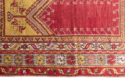 Vintage Konya Prayer Rug, 107 × 166 cm / 3.5 x 5.4 ft Handmade Wool Rug