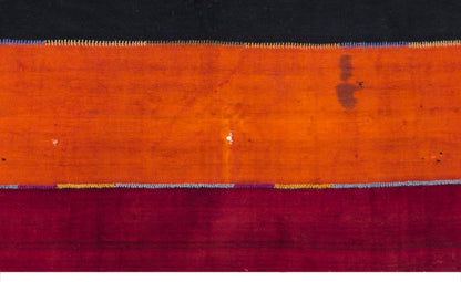 Vintage Turkish Curtain Kilim Rug, 7.1 x 15 ft, 215 x 455 cm, Handwoven Turkish Wool Kilim