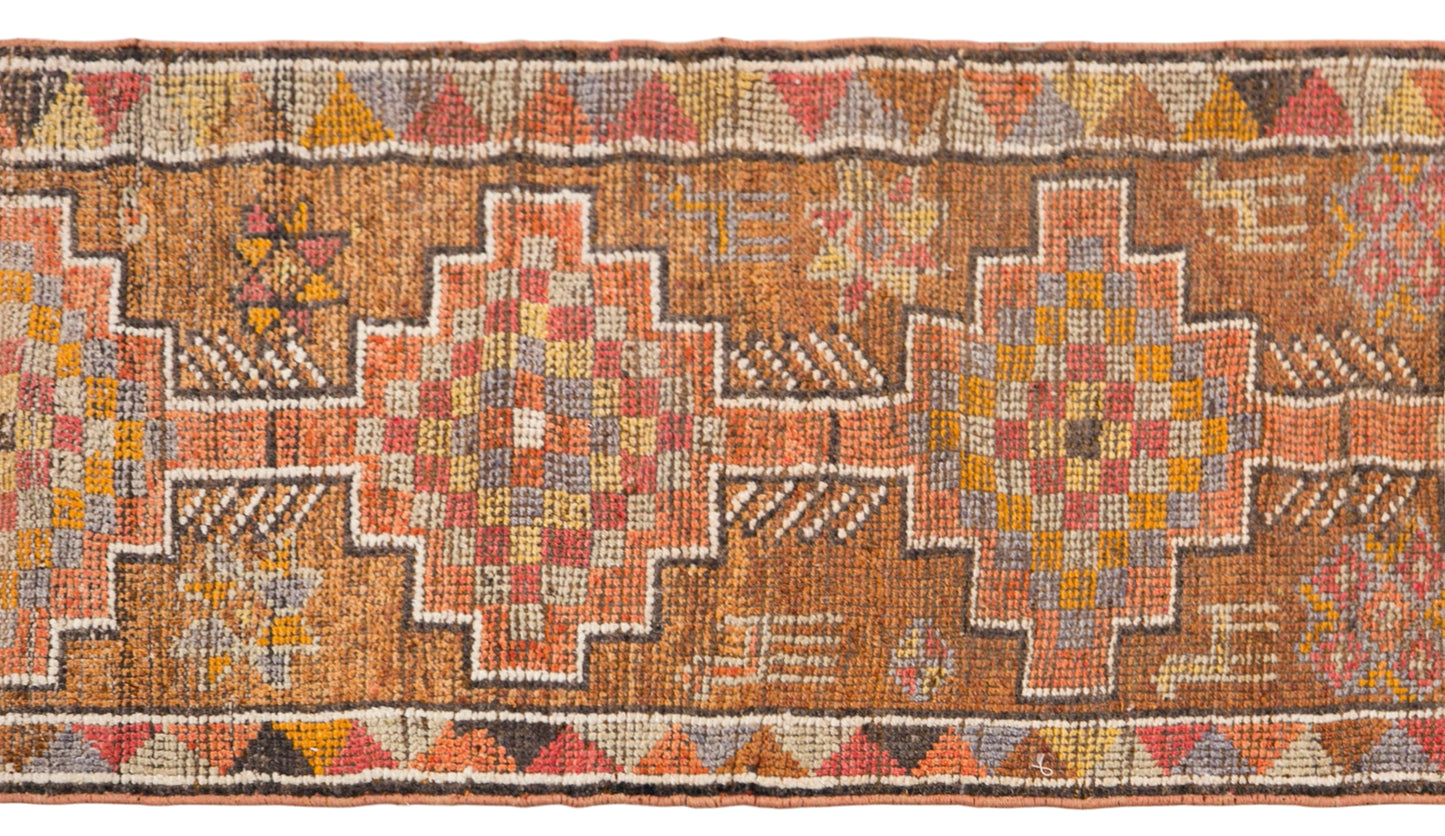 Vintage Turkish Runner Rug, 2.7x9.8 ft, 82x300 cm