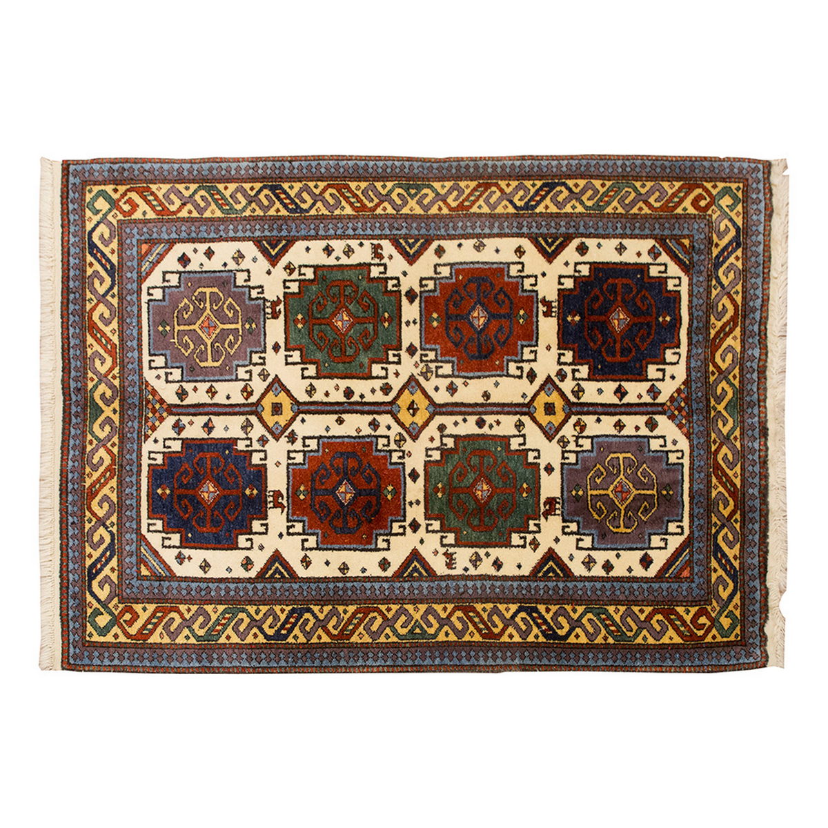 5x6 Caucasian Design Rug, Turkish Carpet, New Production Handmade Rug, 4'8 x 5'9 ft, 143x176 cm