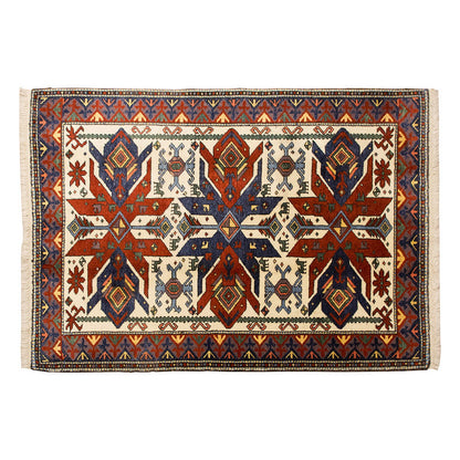 5x6 Caucasian Design Rug, Turkish Carpet, New Production Handmade Rug, 4'6 x 6'2 ft, 136x187 cm