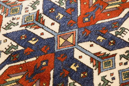 5x6 Caucasian Design Rug, Turkish Carpet, New Production Handmade Rug, 4'6 x 6'2 ft, 136x187 cm