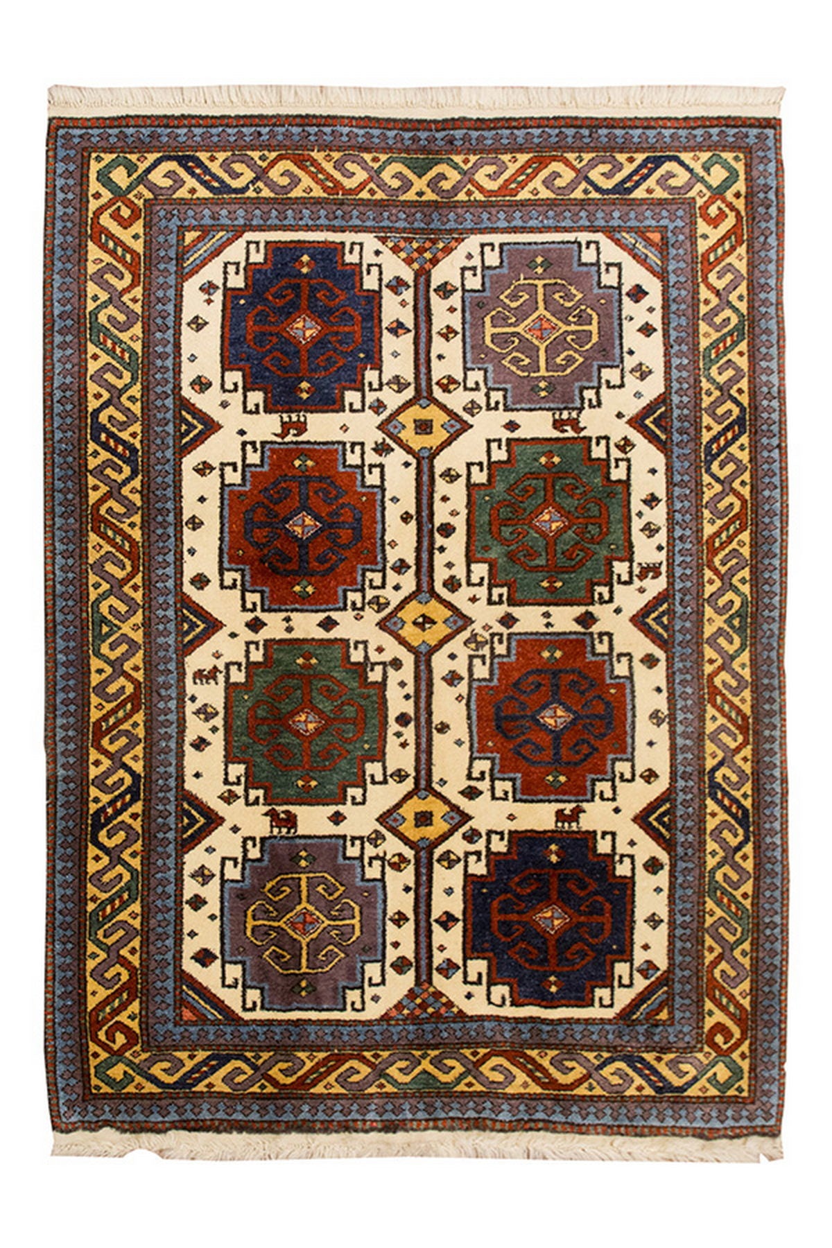 5x6 Caucasian Design Rug, Turkish Carpet, New Production Handmade Rug, 4'8 x 5'9 ft, 143x176 cm